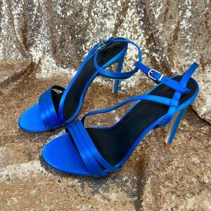 Tibi Vivian Satin Strappy Sandal Heels Size 37 EU